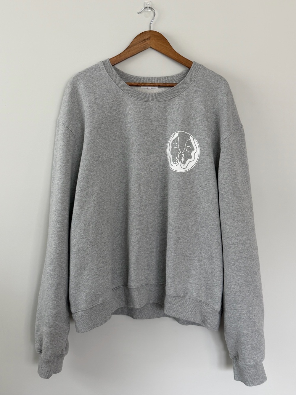 Good American Gemini Zodiac Oversized Sweatshirt Gray Graphic Pullover 3XL - Picture 3 of 14